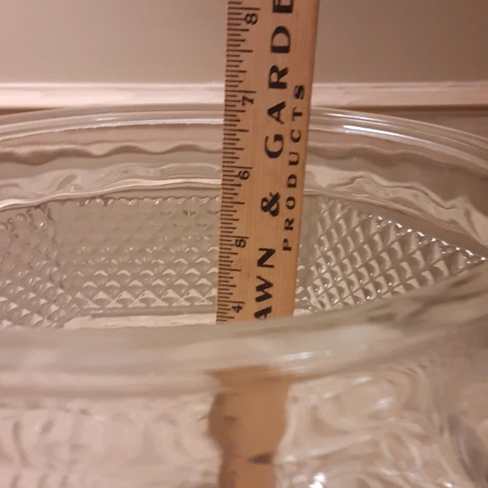 Anchor Hocking Vintage Wexford Pattern Clear Pressed Glass Cookie Jar with Lid
